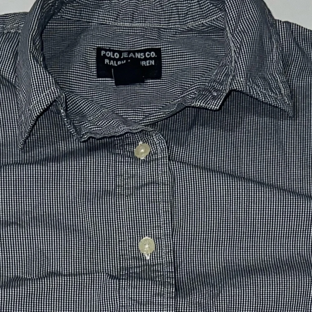 SOLD Ralph Lauren Polo Jeans Co. Short Sleeve Button Down Gingham Checked Top, S - Picture 14 of 15